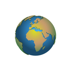 Earth globe 3d map world planet vector