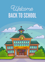 school building for banner or poster vector image