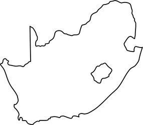 South africa map of black contour curves vector