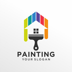 house painting logo design template vector image