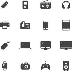 devices icons vector image