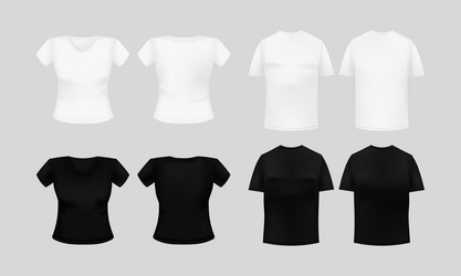 womens and mens tshirt mockup template vector image