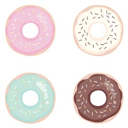 donut set on a white background donuts vector image