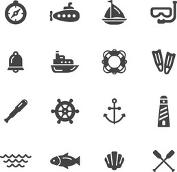 nautical icons vector image