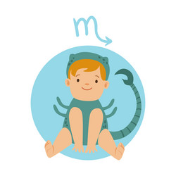 cute little boy as scorpio astrological sign vector image