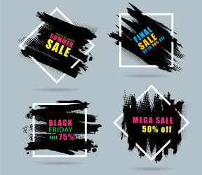 sales banner creative design with set of black vector image