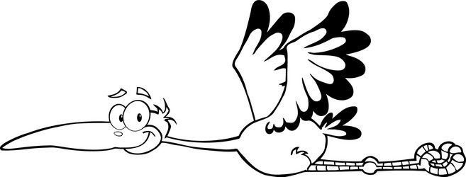 Stork cartoon vector