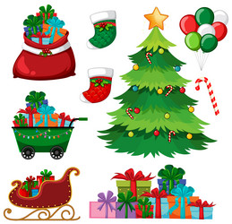 christmas objects and elements set vector image