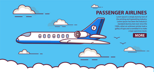 Jet airplane passenger airlines commercial vector