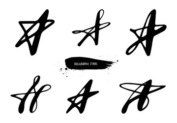 calligraphy stars set vector image