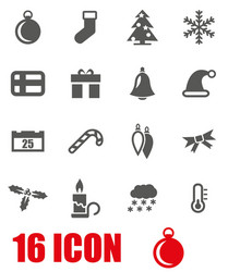 grey christmas icon set vector image