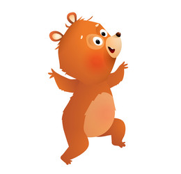 baby bear cartoon cute animal posing and showing vector image