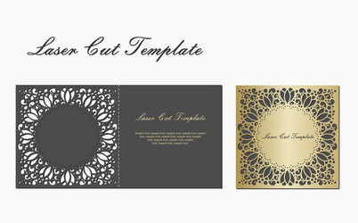 template for laser cutting envelope with floral vector image