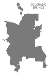 Colorado springs co city map grey silhouette shape vector