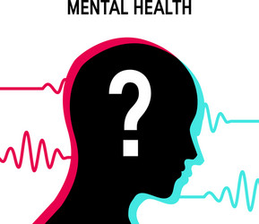 mental health concept in simple flat style vector image