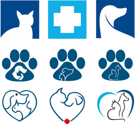 healthcare dog cat logo vector image