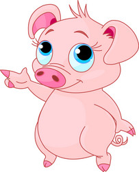 baby piglet pointing vector image