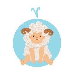 cute little boy as aries astrological sign vector image