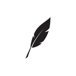 feather pen logo template vector image