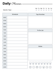 daily planner template schedule vector image