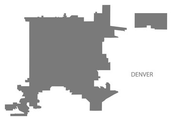 denver colorado city map grey silhouette shape vector image