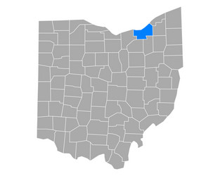 Map cuyahoga in ohio vector