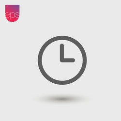 clock simple icon emblem isolated on grey vector image