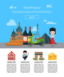 cartoon france sights page vector image