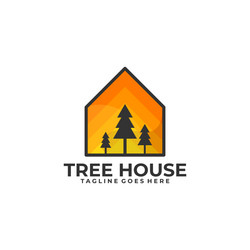 Tree house template vector