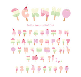 ice cream cyrillic font popsicle colorful letters vector image