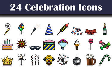 celebration icon set vector image