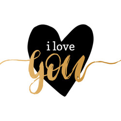 Hand lettering phrase i love you february vector