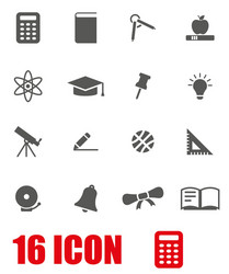 grey education icon set vector image