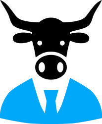 Cow boss icon vector