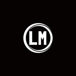 lm logo initial letter monogram with circle slice vector image