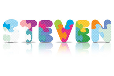 steven written with alphabet puzzle vector image