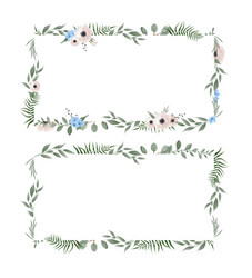 set floral frame border with copy vector image