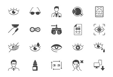 ophthalmology flat icons vector image