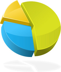 colourful 3d pie chart icon - circle diagram vector image