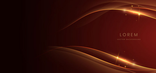 luxury curve golden lines on red background vector image