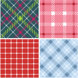 Set of plaid patterns vector