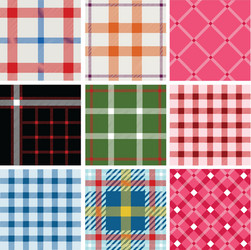 set of plaid patterns vector image