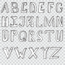 Hand drawing alphabet set vector