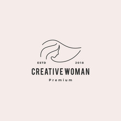 woman logo icon line outline monoline vector image