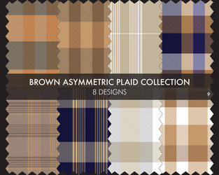 brown asymmetric plaid seamless pattern collection vector image