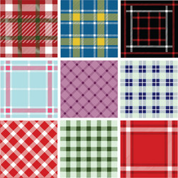 set of plaid patterns vector image