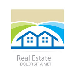 Real estate shape home construction company vector