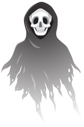 black scary ghost isolated vector image