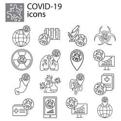 set coronavirus covid-19 2019-ncov icon symbol vector image