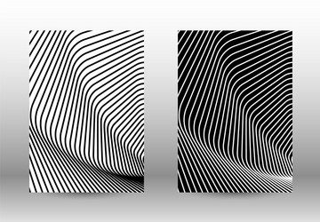 set of abstract patterns with distorted lines vector image